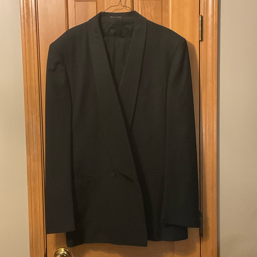 *FULL* Canali 44R shawl lapel black tuxedo (jacket + pants)
